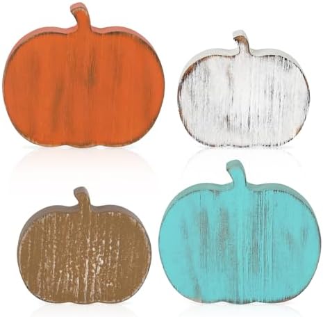Wooden Fall Pumpkins Decorations for Home Office Indoor