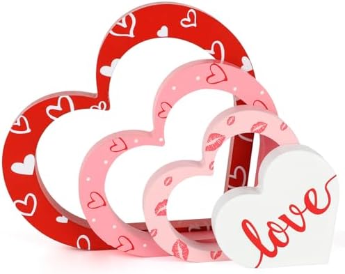 Wooden Hearts Valentine's Day Decorations Indoor (Patterns)