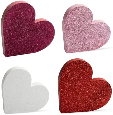 Wooden Hearts Valentines Decorations Indoor (Shinny)