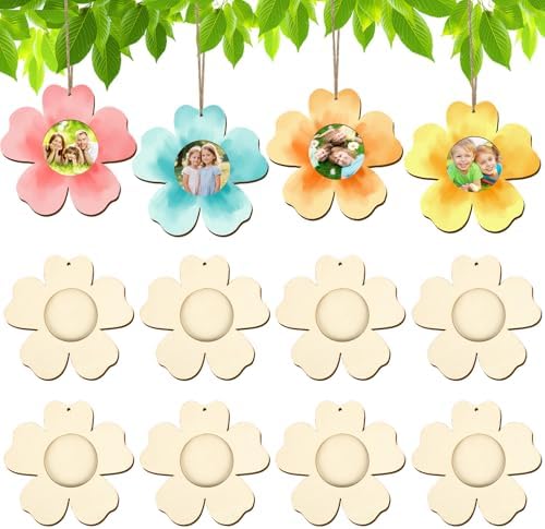 Wooden Spring Photo Frame Ornaments Crafts to Paint for Craft Home Classroom Decorations