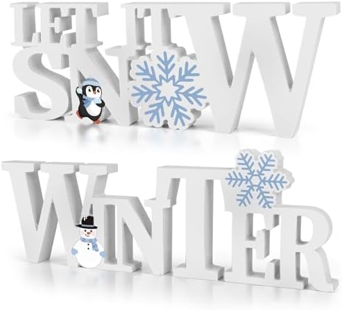 Wooden Winter Let It Snow Sign